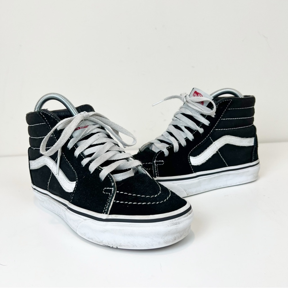 Vans Classic Skate‎ Sk8-Hi Lace Up Skateboard Sneakers Black White 5.5W/4M